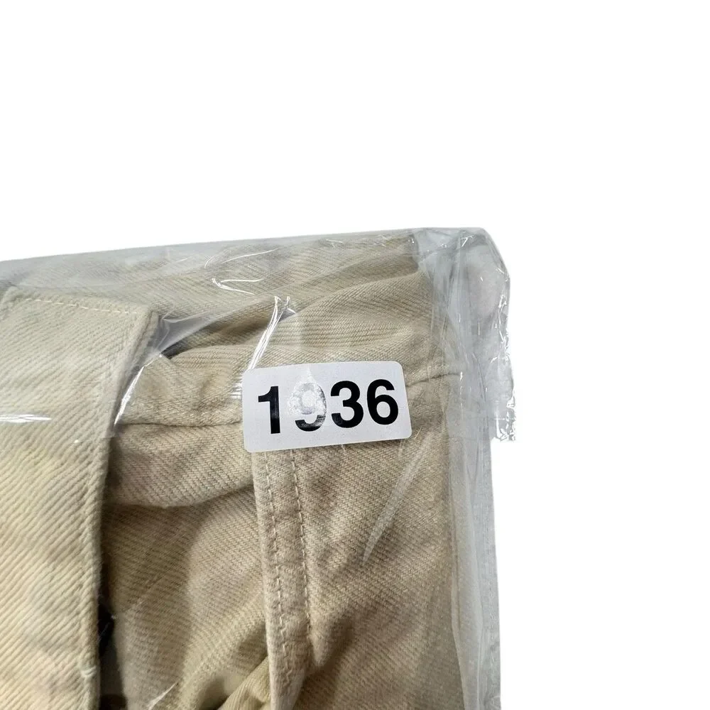 Reformation Jeans Womens 25 Bone Organic Cynthia Belted High Rise Straight Leg